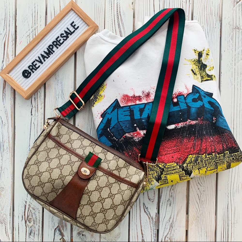 VINTAGE GUCCI GG BROWN MONOGRAM ZIP CAMERA BAG CROSSBODY ACCESSORY COLLECTION